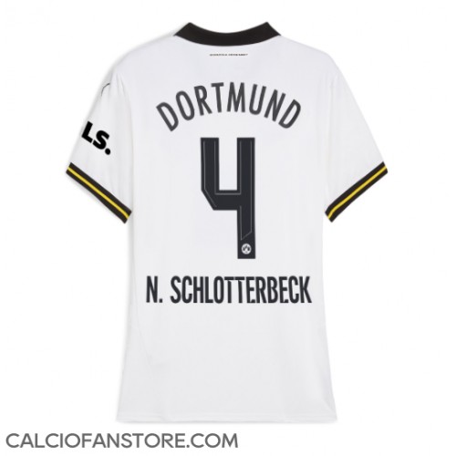 Maglia Calcio Borussia Dortmund Nico Schlotterbeck #4 Terza Divisa Donna 2024-25 Manica Corta